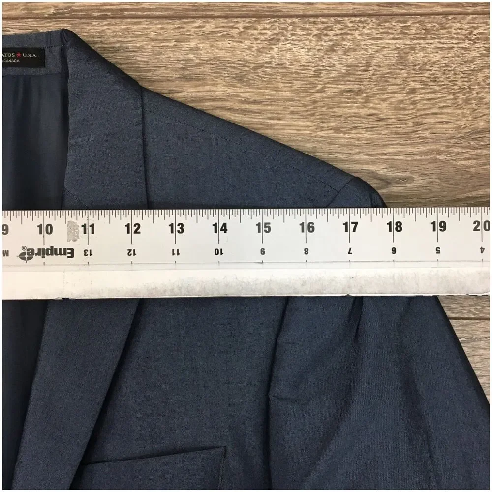 JOHN VARVATOS Mens Blazer Sport Coat Casual Jacket Size 38R Two Button Blue Suit